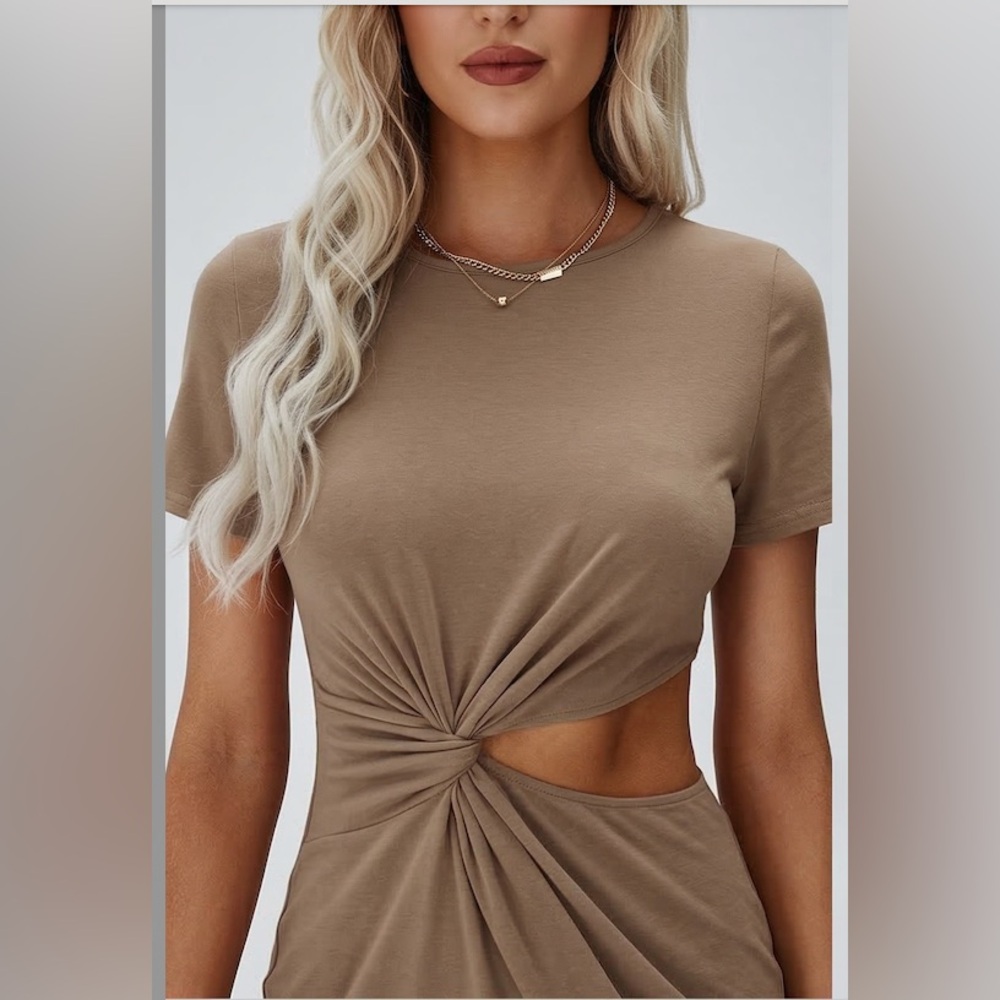 Twist Front Cut Out Dress - Picture 2 of 9